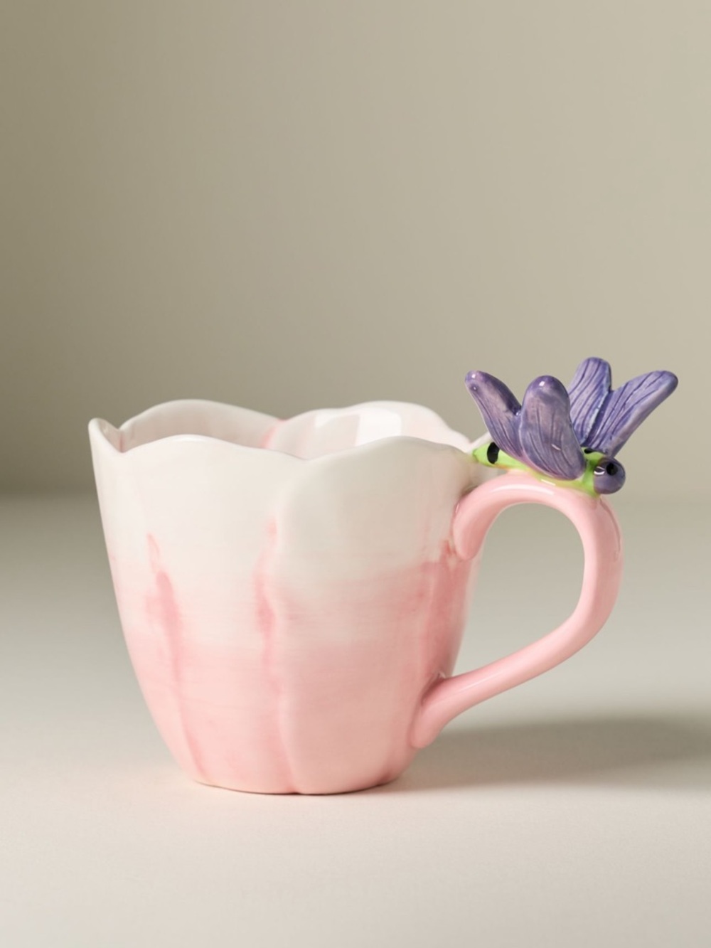 Anthropologie Reed Stoneware Teacup